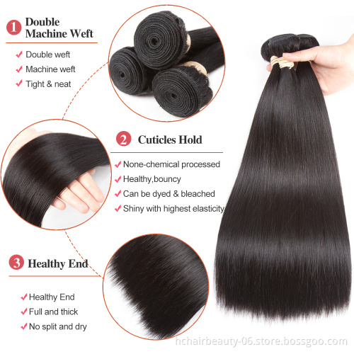 Straight Bundles With Closure Brazilian Hair Weave Bundles With Closure Human Hair Bundles With Closure Hair Extension